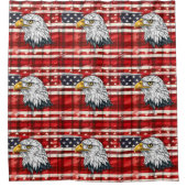 Eagle Emblem Curtain Bold Patriotic Bath Design シャワーカーテン (正面)