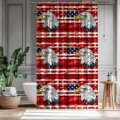 Eagle Emblem Curtain Bold Patriotic Bath Design シャワーカーテン
