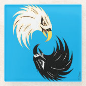 "Eagle Eye" Coaster - Blue ガラスコースター (正面)