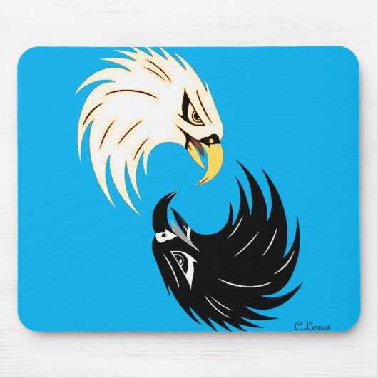 "Eagle Eye" Mousepad - Blue マウスパッド (正面)