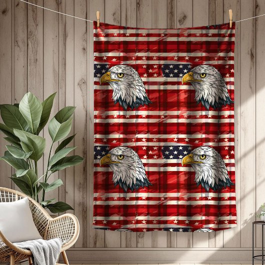 Eagle & Flag Throw Celebrate America in Comfort フリースブランケット
