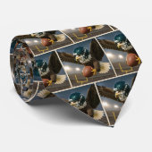 Eagle Flying With Football In Sports Stadium ネクタイ (ロール)