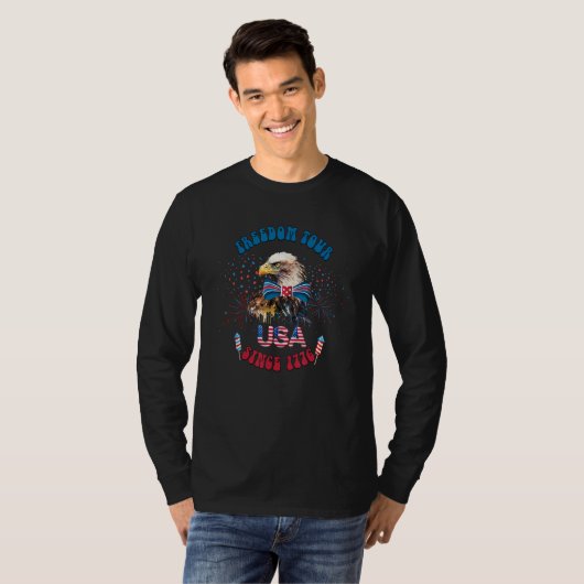 Eagle Fourth Of July Independence Day American Pat Tシャツ (正面フル)