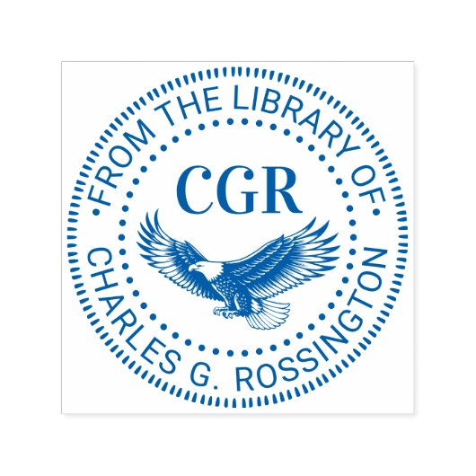 Eagle in Flight Wings Extended Library Book Name セルフインキングスタンプ (デザイン)