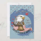 Eagle & Liberty Bell US 250th Anniversary Blue 招待状 (正面)
