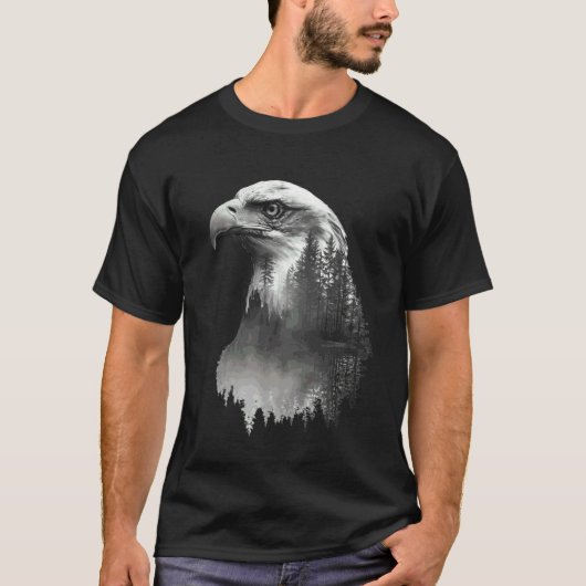 Eagle Lover Portrait Artwork Wildlife Forest Anima Tシャツ (正面)