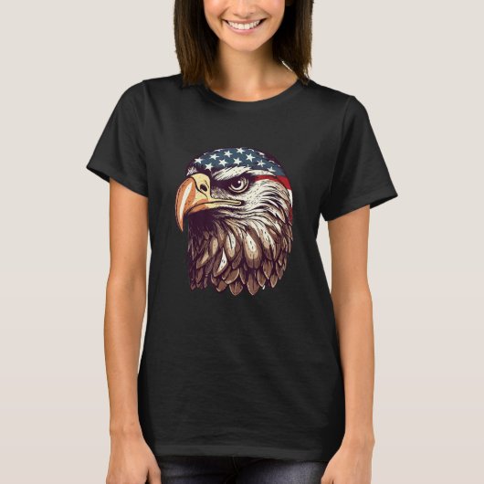 Eagle Of Freedom Merica Patriotic USA Flag 4th of  Tシャツ (正面)