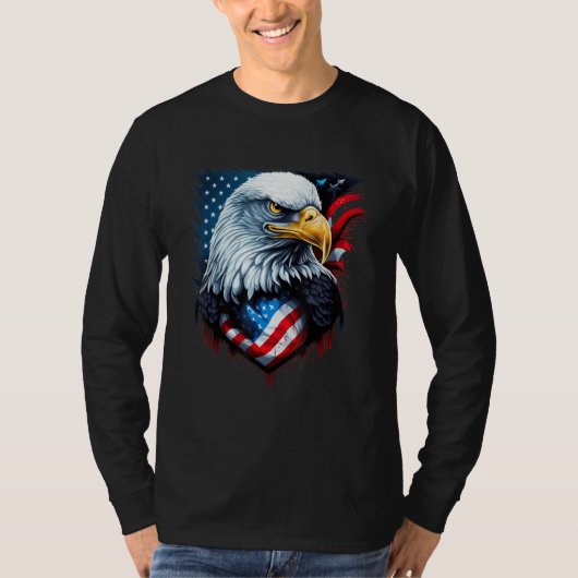 Eagle Of Freedom Merica Patriotic USA Flag 4th of Tシャツ (正面)