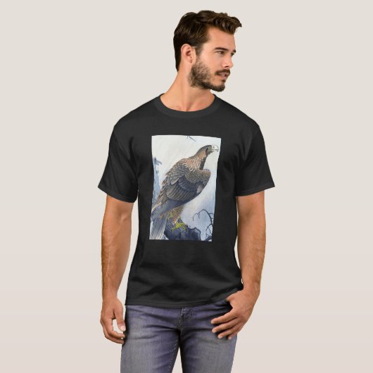 Eagle on Tree Branch by Ohara Koson Tシャツ (正面フル)