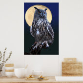 Eagle Owl Water Color Poster -24x36またはそれ以下 ポスター (キッチン)