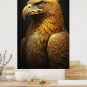 Eagle Portrait Powerful Bird of Prey ポスター (キッチン)