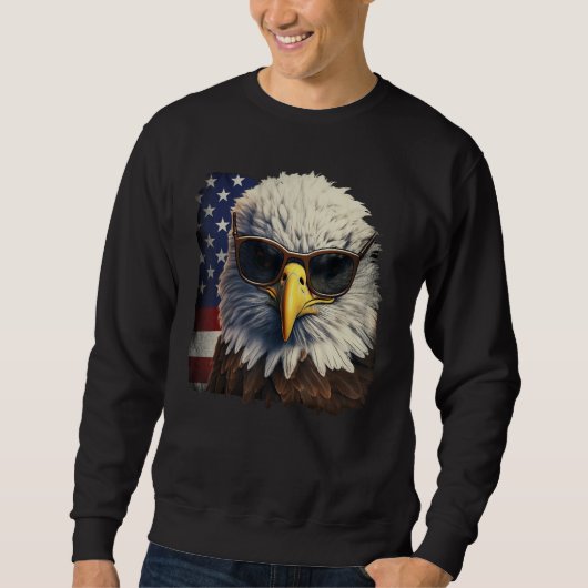 Eagle Proud Patriotic American US Flag 4th Of July スウェットシャツ (正面)