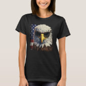 Eagle Proud Patriotic American US Flag 4th Of July Tシャツ (正面)