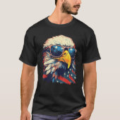 Eagle Proud Patriotic American US Flag 4th Of July Tシャツ (正面)