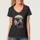 Eagle Proud Patriotic American US Flag 4th Of July Tシャツ (正面)