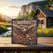 Eagle Rabbit Besties Portrait スクエア壁時計