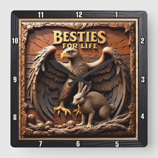 Eagle Rabbit Friendship Mountain スクエア壁時計 (正面)