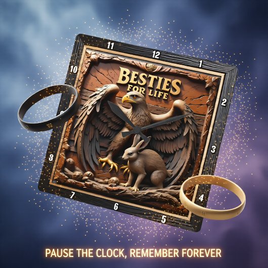 Eagle Rabbit Friendship Mountain スクエア壁時計