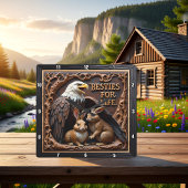 Eagle Rabbit Textured Companions スクエア壁時計