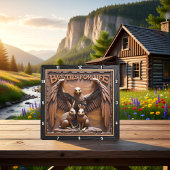 Eagle Rabbit Textured Forest スクエア壁時計