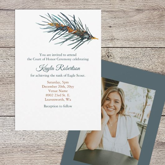 Eagle Scout, Court of Honor, Pine Needles 招待状