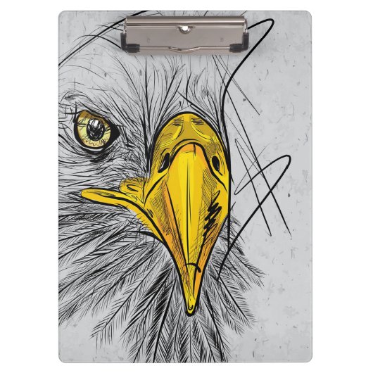 Eagle Sketch Face Wall Art クリップボード (正面)