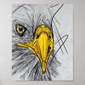 Eagle Sketch Face Wall Art ポスター (正面)