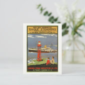 Eagle Steamers UK Vintage Poster 1935 ポストカード (スタンド正面)