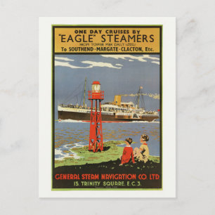 Eagle Steamers UK Vintage Poster 1935 ポストカード