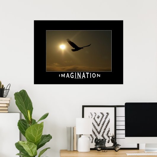Eagle & Sun IMAGINATIONフォトやる気を起こさせるプリント ポスター (ホームオフィス)