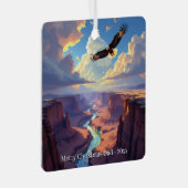 Eagle Themed Personalized Christmas メタルオーナメント (正面右)