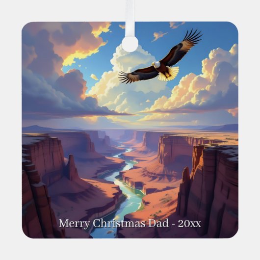 Eagle Themed Personalized Christmas メタルオーナメント (正面)