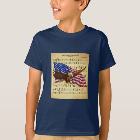 Eagle to US Flag～スターSpangled Banner Sheet Music Tシャツ (正面)