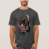 Eagle Versus Snakeraditionalattoo funny Tシャツ (正面)