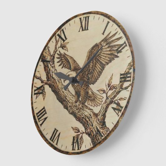 Eagle Wall Clock - Symbol of Strength ラージ壁時計 (傾斜)