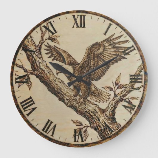 Eagle Wall Clock - Symbol of Strength ラージ壁時計 (正面)