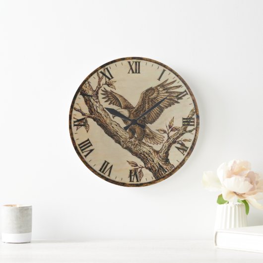 Eagle Wall Clock - Symbol of Strength ラージ壁時計 (ホーム)
