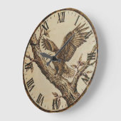 Eagle Wall Clock – Woodland Rustic Style ラージ壁時計 (傾斜)