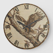 Eagle Wall Clock – Woodland Rustic Style ラージ壁時計 (正面)