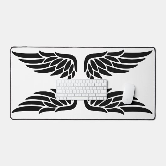 Eagle Wing Black&White Theme Desk Mat デスクマット (キーボード&マウス)