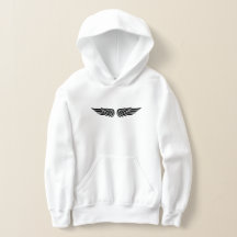Eagle wing print black Kids' Hoodies