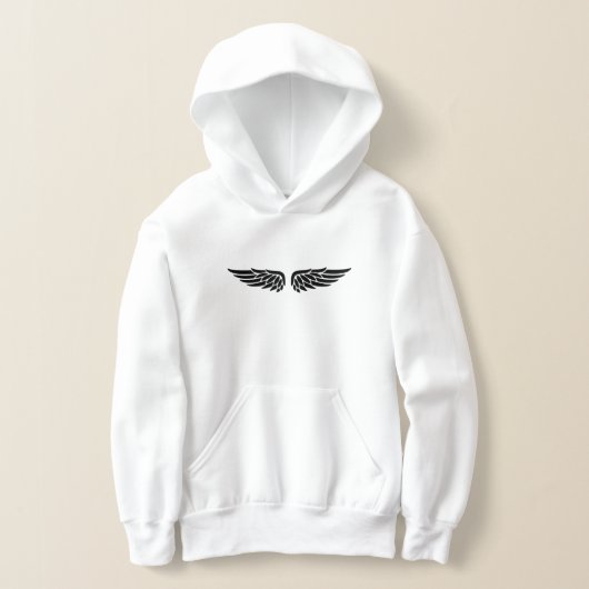 Eagle wing print black Kids' Hoodies (レイダウン)