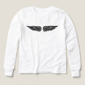 Eagle wing print black Kids' Long Sleeve Shirt (デザイン正面)