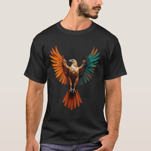 Eagle with Open Wings T-Shirt - はっきりした Graphic Tee Tシャツ (正面)