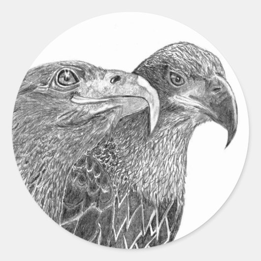EAGLES HARRIET + M FLURING OF FEATHER FRIENDS ラウンドシール (正面)