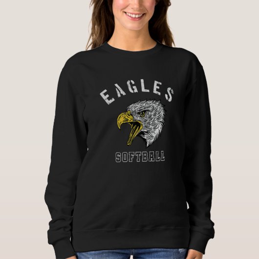 Eagles Softball School Spirit Team Mascot Game Nig スウェットシャツ (正面)