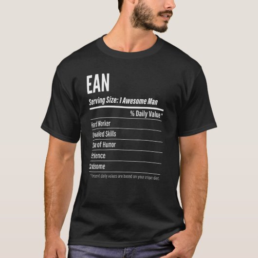 Eanサービングサイズ栄養ラベルカロリー Tシャツ (正面)