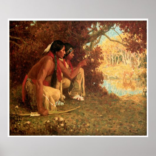 Eanger Irving Couse's Hunting for Deer ポスター (正面)