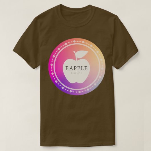 eAppleカラフルベジタリアンリンゴ愛好家デザイン Tシャツ (デザイン正面)