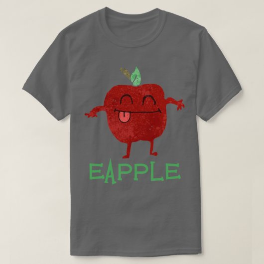 Eapple おもしろい Red Appleヴィンテージおもしろい2 Tシャツ (デザイン正面)